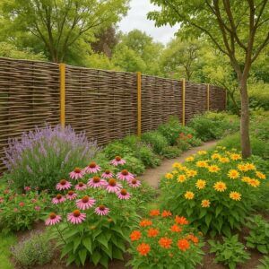 Clôture bois en noisetier tressé - Panneau brise-vue naturel pour jardin et extérieur