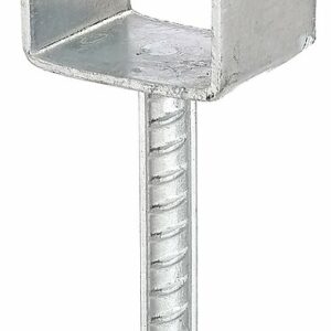 Ancre de Poteau U Galvanisée à Bétonner - 91x100mm, 4mm d'Épaisseur