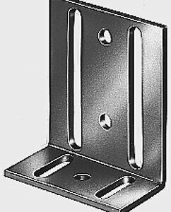 Équerre réglable trous oblongs bichromatée 40x77x65mm - Fixation ajustable pour rénovation et aménagement