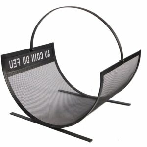 Panier à buches en acier noir mat pour ranger vos bûches