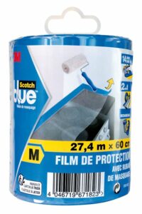 Bâche Pré Adhésive en Dévidoir Taille M Transparent 27mx600mm pour des Finitions Parfaites