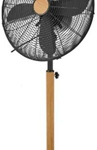 Ventilateur Sur Pied Design Imitation Bois - 45cm - 50W, Silencieux et Ajustable