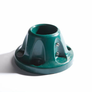 Platine de pose pour muret en polyamide vert avec boulons inox - Diamètre 48 mm