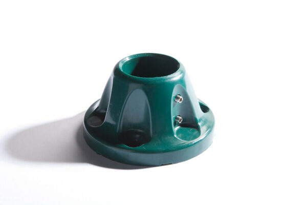 Platine de pose pour muret en polyamide vert avec boulons inox - Diamètre 48 mm
