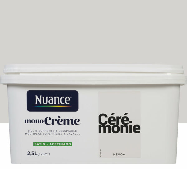 Peinture MonoCrème Ceremonie Satin 2,5L - Application Facile & Résultat Durable
