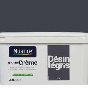 Peinture MonoCrème Satin 2,5L - Nuance Desintegris pour Mur, Boiseries et Radiateurs