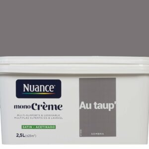 Peinture MonoCrème Au taup' Satin 2,5L - Rénovation Intérieure Facile & Durable