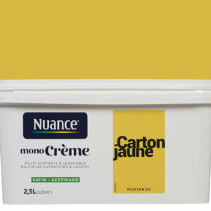 Peinture MonoCrème Satin Jaune 2,5L – Idéale pour Murs, Boiseries et Radiateurs