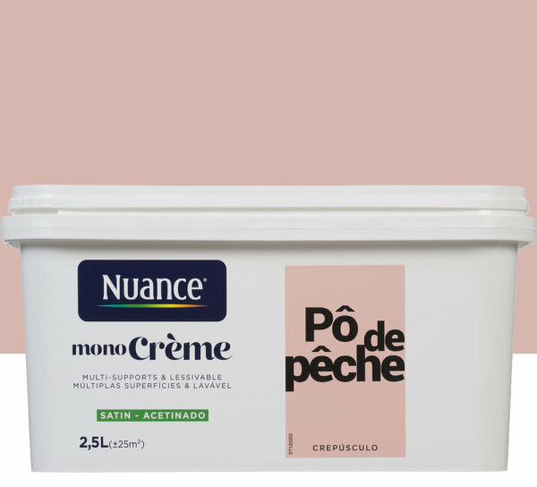 Peinture MonoCrème Satin - Pô de pêche 2,5L | Application Facile & Résultat Parfait