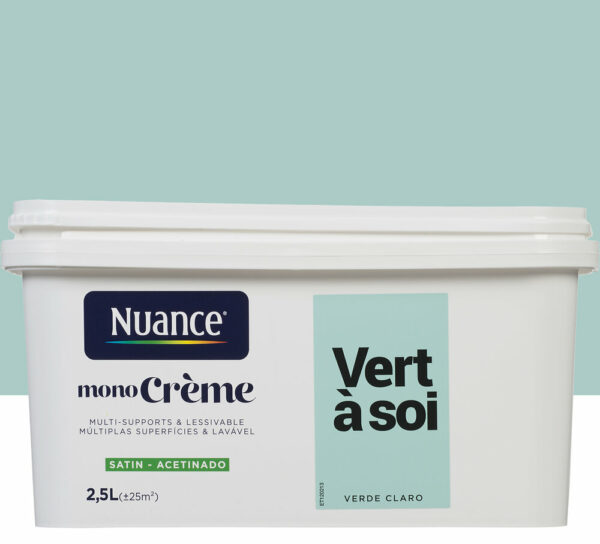 Peinture MonoCrème - Vert à soi - Satin - 2,5L pour une décoration tendance