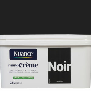 Peinture MonoCrème Noir Satin 2,5L - Facile à Appliquer - Résistante et Durable