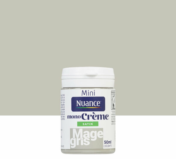 Peinture MonoCrème Mage Gris Satin 50ml - Facile à Appliquer, Résistante et Durable