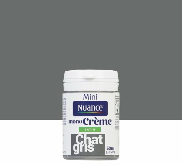 Peinture MonoCrème Chat Gris Satin 50ml - Facile à Appliquer & Durable