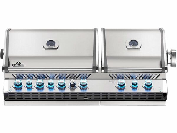 Barbecue gaz encastrable Prestige Pro 825 inox 4 brûleurs + 2 Sizzle Zone + brûleur arrière + Fumage - Napoleon