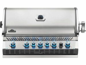 Barbecue gaz encastrable Prestige Pro 665 inox 4 brûleurs + Sizzle Zone + brûleur arrière + Fumage – Napoleon