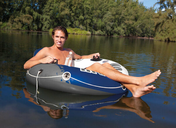 Fauteuil gonflable River Run Bleu Intex pour se détendre à la piscine