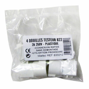 Douilles Testeur B22 en Plastique à Connexion Rapide - Pack de 4
