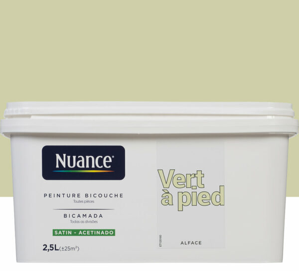 Peinture bicouche - Vert à pied - Satin - 2,5L