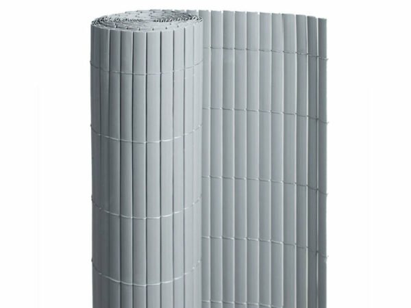 Canisse PVC double face Gris 18 m - 6 rouleaux de 3 x 1 m pour une occultation efficace dans votre jardin