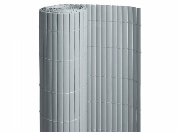 Canisse PVC double face Gris 6 m - 2 rouleaux de 3 x 1,50 m - Jardideco