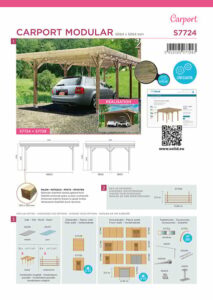 Carport en bois SOLID 6x5m H 2.5m – Protégez votre véhicule avec style!
