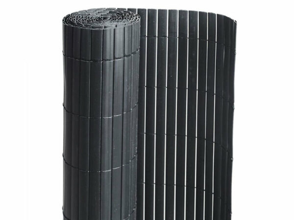 Canisse PVC double face Noir 6 m - 2 rouleaux de 3 x 1,20 m - Jardideco pour un jardinage discret et esthétique