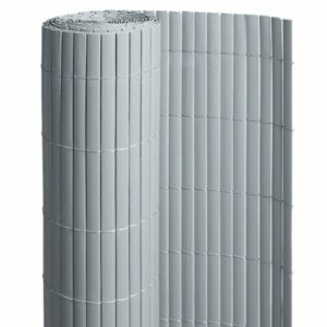 Canisse PVC double face Gris 6 m - 2 rouleaux de 3 x 1 m - Jardideco
