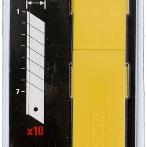 Lames de Cutters STANLEY 25mm - Distributeur Pratique de 10 Lames pour Travaux Intenses