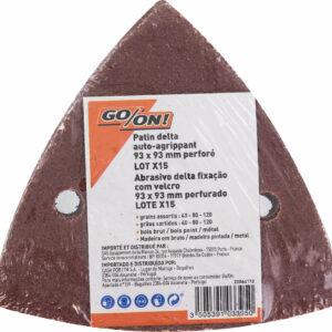 Patins abrasifs pyramidal agrippants 93mm 6 trous – Lot de 15 pour ponceuse Delta, grains assortis