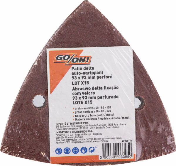Patins abrasifs pyramidal agrippants 93mm 6 trous – Lot de 15 pour ponceuse Delta, grains assortis