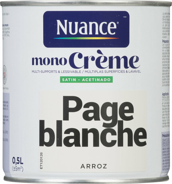 Peinture MonoCrème - Page Blanche - Satin - 0,5L