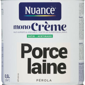 Peinture MonoCrème Porcelaine - Satin - 0,5L pour une décoration tendance et harmonieuse