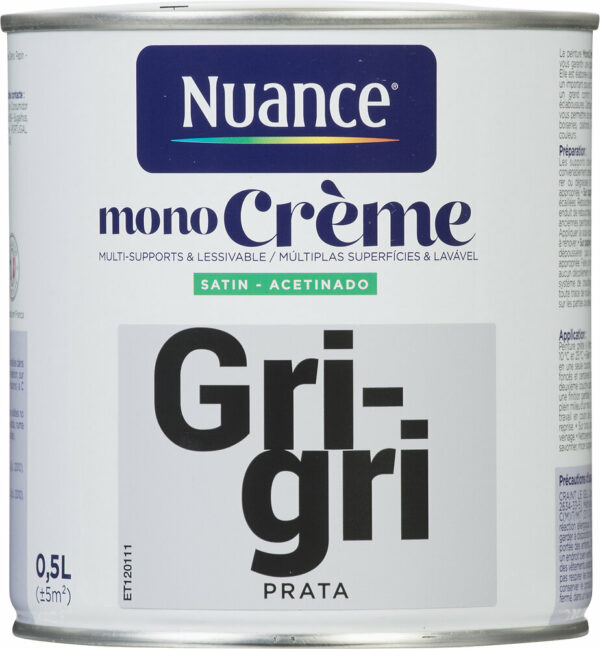 Peinture MonoCrème - Gri-gri - Satin - 0,5L pour une décoration tendance