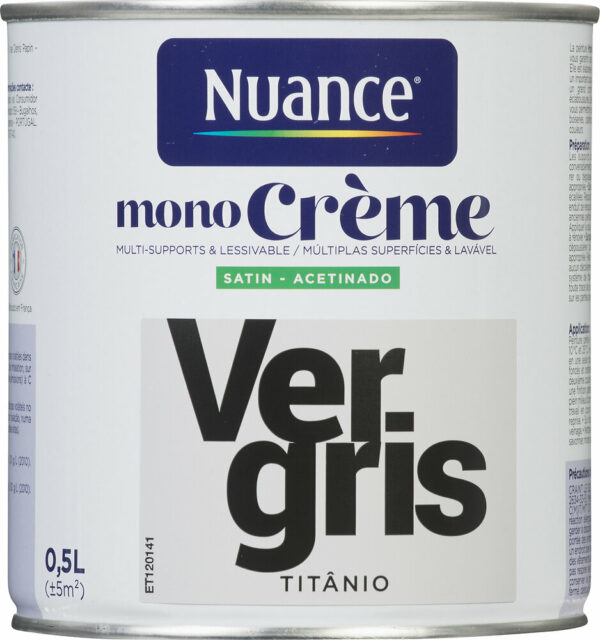 Peinture MonoCrème Ver gris Satin - Nuance 0,5L
