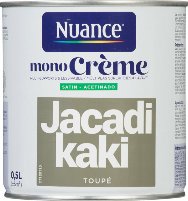 Peinture MonoCrème - Jacadi kaki - Satin - 0,5L pour une décoration tendance