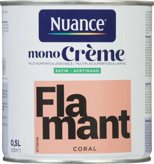 Peinture MonoCrème Flamant Satin 0,5L - Nuance