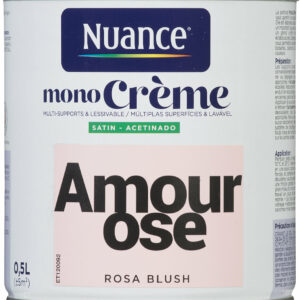 Peinture MonoCrème Amourose Satin 0,5L - Peinture multi-supports de qualité