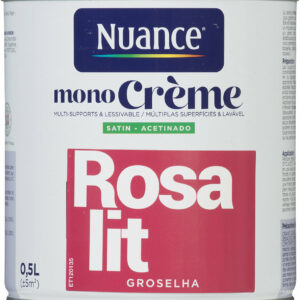 Peinture MonoCrème - Rosa lit - Satin - 0,5L pour une décoration tendance et facile à appliquer