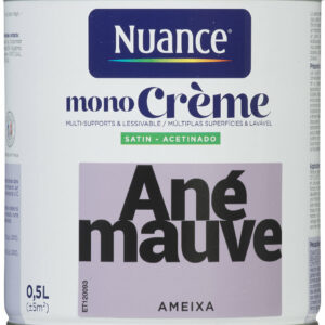 Peinture MonoCrème - Anemauve - Satin - 0,5L pour une décoration tendance et durable