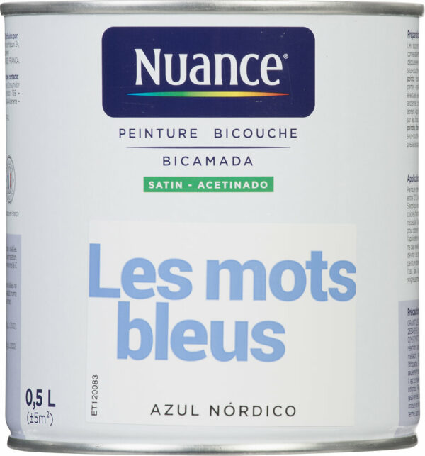 Peinture bicouche - Les mots bleus - Satin - 0,5L