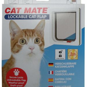 Chatière verrouillable 2 positions Cat Mate blanche 304W pour chat