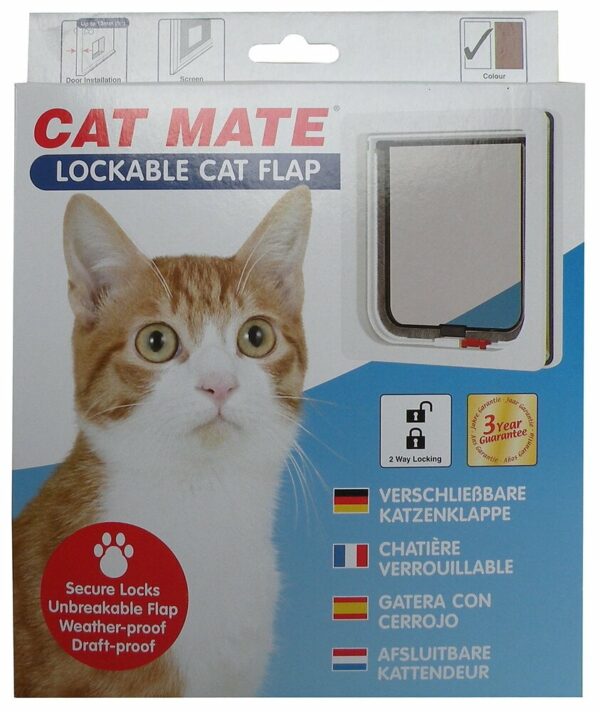 Chatière verrouillable 2 positions Cat Mate blanche 304W pour chat