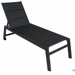 Transat Bain de Soleil Pampa en Aluminium et Texaline Noir – Confort et Élégance pour votre Jardin