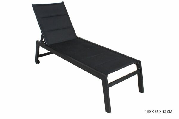Transat Bain de Soleil Pampa en Aluminium et Texaline Noir – Confort et Élégance pour votre Jardin