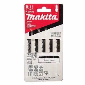 Lot de 5 lames MAKITA A-85634 pour scie sauteuse (bois, contre-plaqué et PVC)