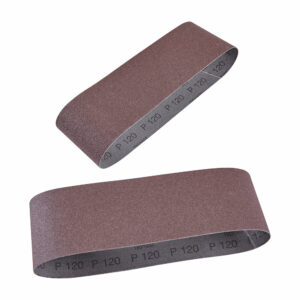 Bande abrasive sans fin 75x533mm, grain 120, support toile – Lot de 2, idéale pour bois, peinture, métal et vernis