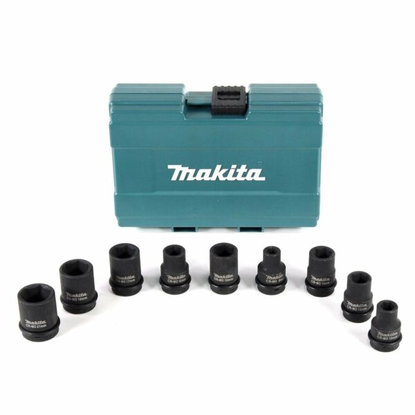 Coffret 9 douilles MAKITA B-66232 pour boulonneuses à choc 1/2