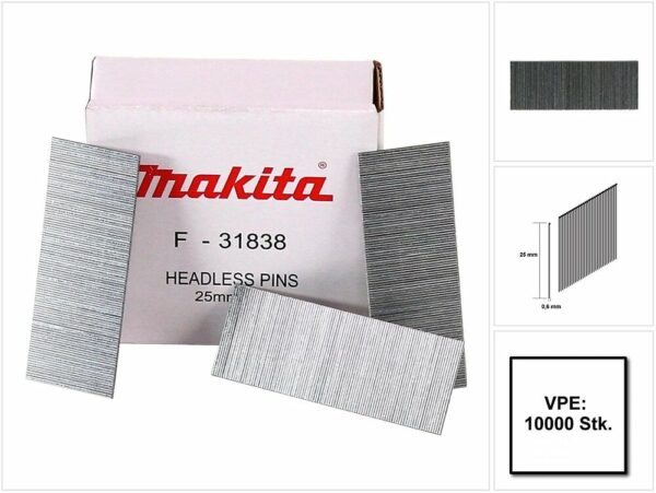 Clous sans Tête pour cloueur Makita DPT351, BPT350, AF500H