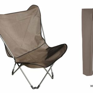 Chaise pliante texaline XXL taupe - fauteuil détente en acier renforcé
