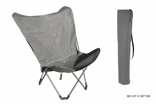 Chaise Détente Pliante XXL Texaline Grise avec Housse de Protection - Confort et Praticité